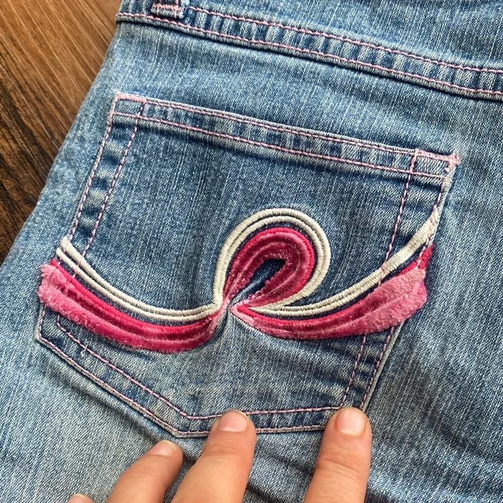 ❤️Route 66 Kids Blue Jeans with Pink Pocket Design